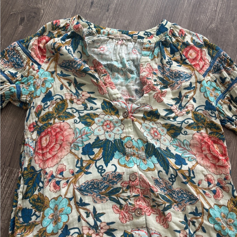 Soft Surroundings Multicolor Floral Blouse